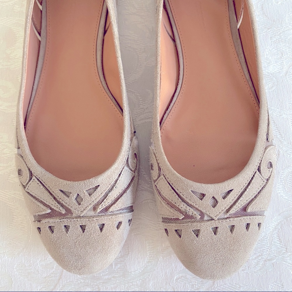 sigerson morrison suede laser cut flats shoes
